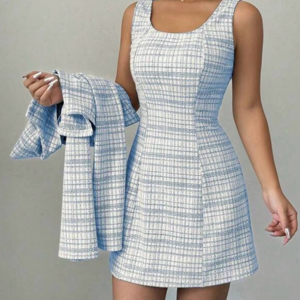 Baby blue tweed set - Picture 5 of 5